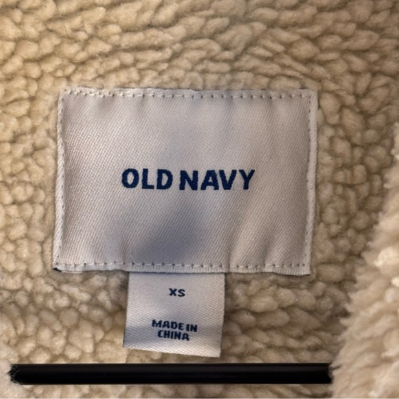 Old Navy Denim Jacket with Cream Sherpa Collar/ Interior 100% Cotton Size XS - Picture 8 of 13
